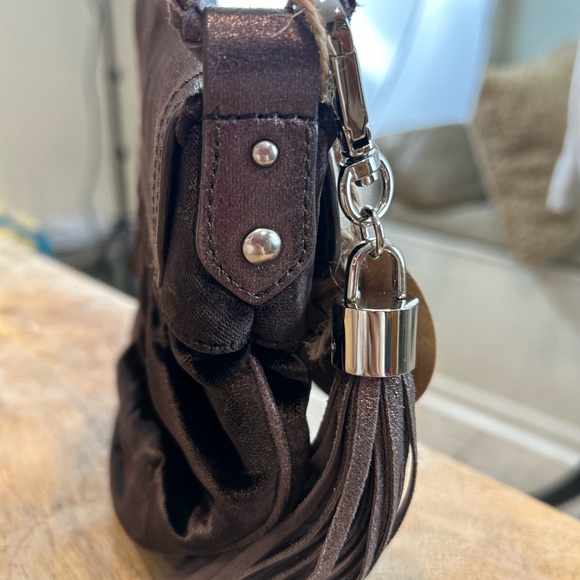 Charles David Brown Velvet Evening Bag with Sparkly Tassle - Picture 4 of 8